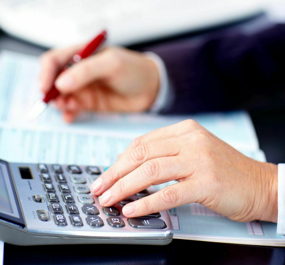 Business woman working with documents.